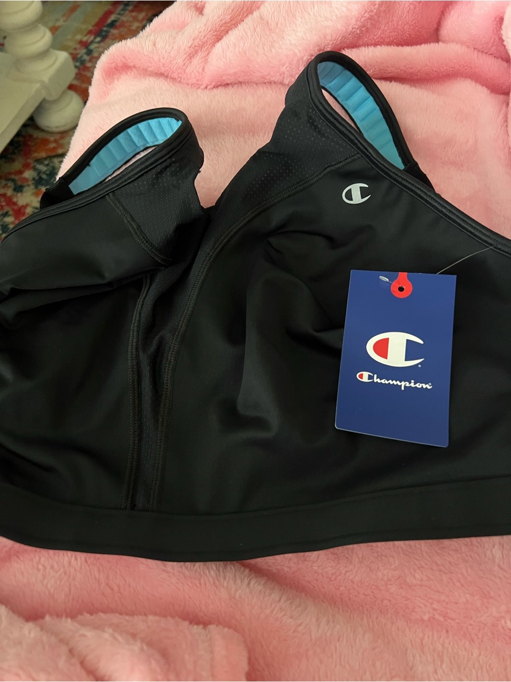 Champion Black Top with Light Blue Lining